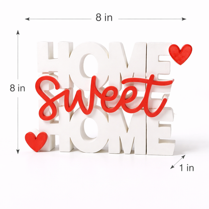 Home Sweet Home Desk Sign | Decorative Table Decor for Home & Shelf (8 × 8 Inch)
