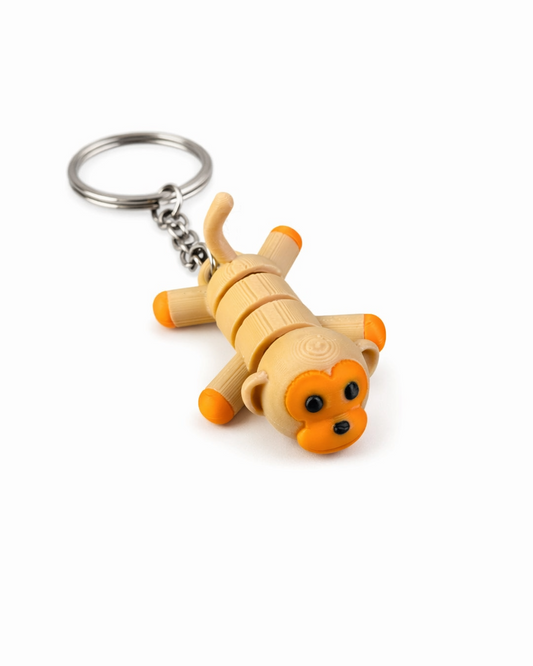 Keychain shaped like a caterpillar on a white background