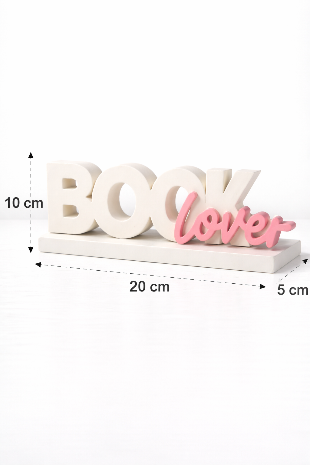 Book Lover Decorative Table Sign | Minimal Desk & Shelf Decor