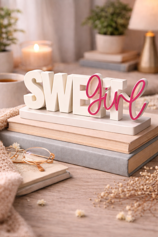 Sweet Girl Decorative Table Sign | Cute Desk & Room Decor