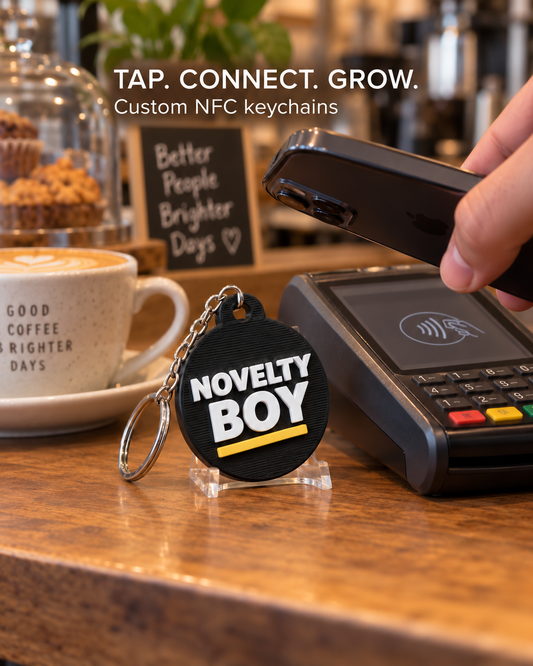 NFC Logo Tag – Tap for Google Reviews, Instagram or WhatsApp | Round, Custom Branded