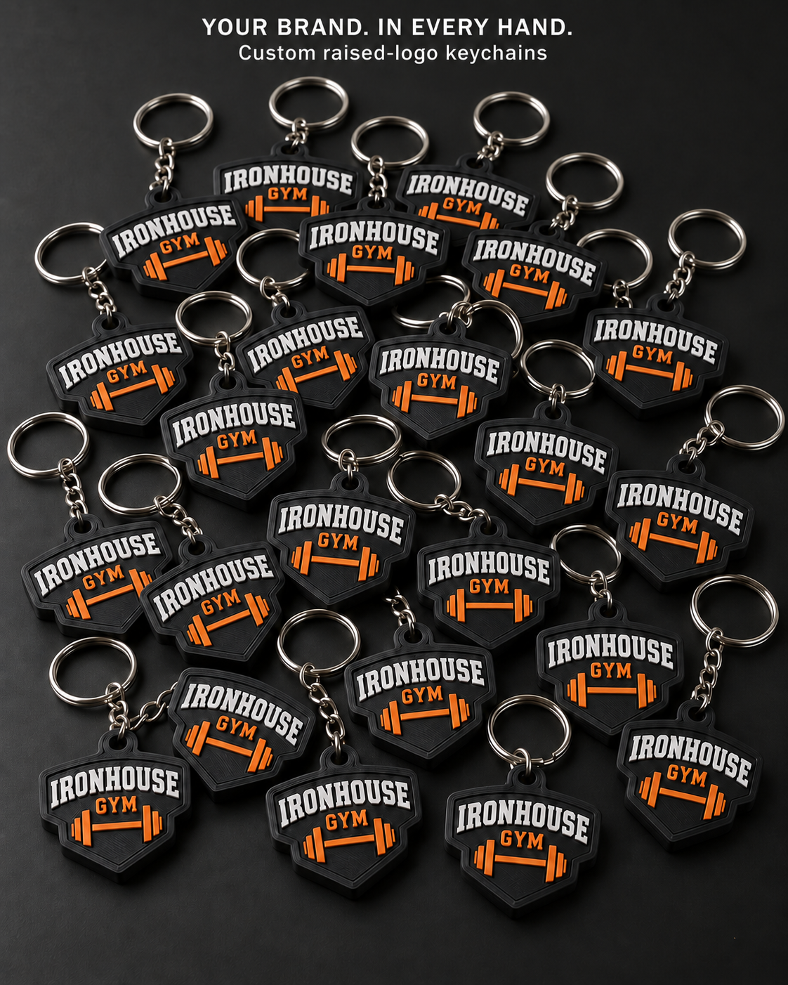 Custom Logo Keychains – 3D Raised Branding | Bulk 10 / 25 / 50