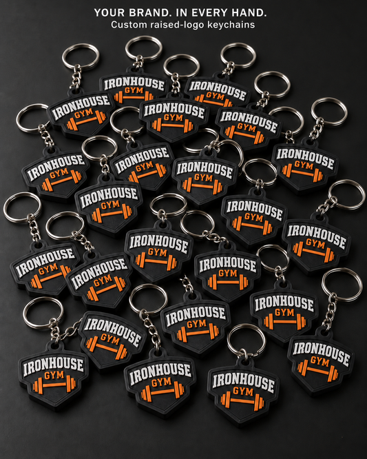 Custom Logo Keychains – 3D Raised Branding | Bulk 10 / 25 / 50