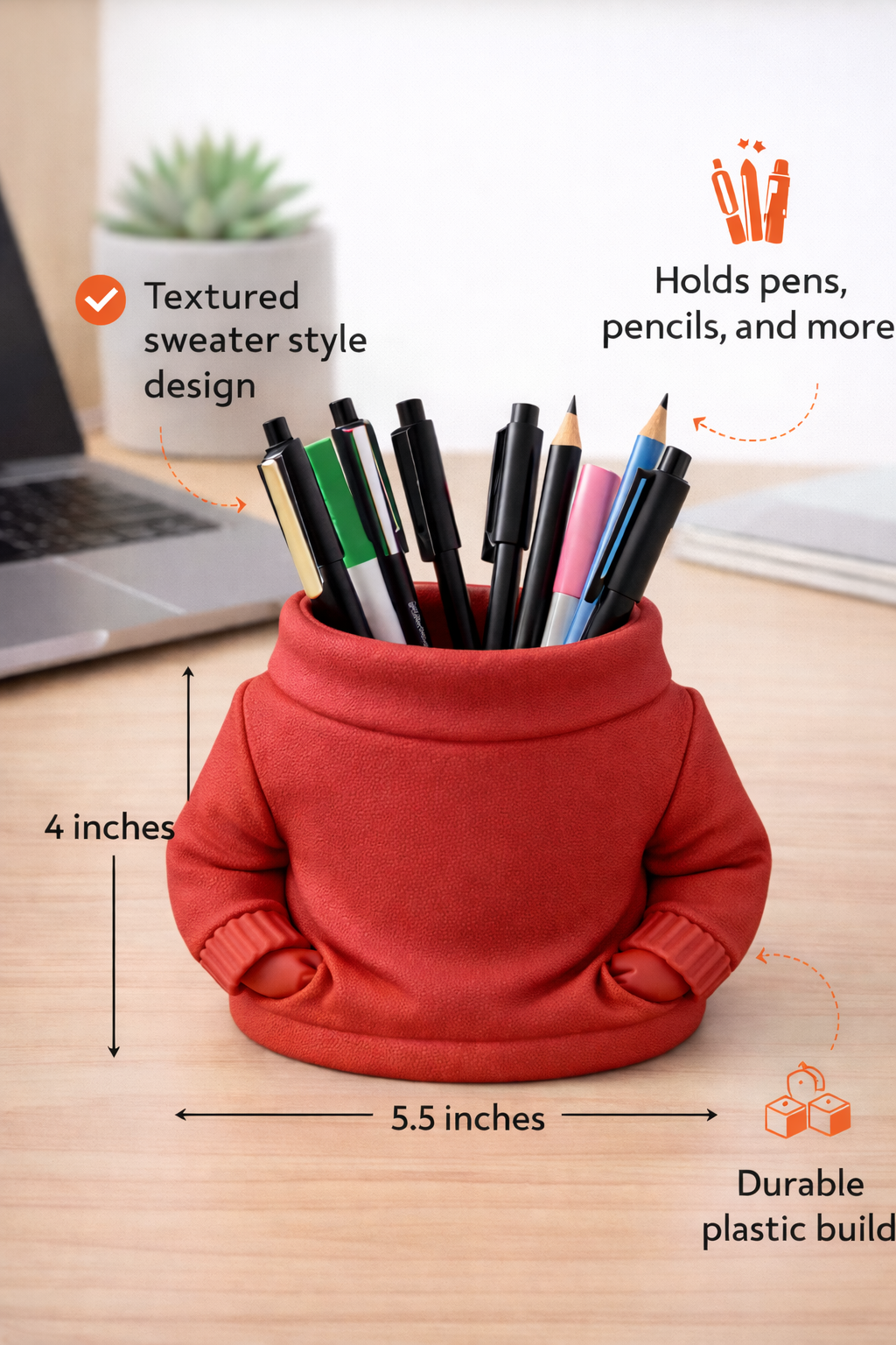Hoodie-Shaped Pen Holder | Modern Desk Organizer with Unique Design
