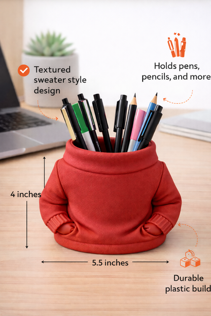 Hoodie-Shaped Pen Holder | Modern Desk Organizer with Unique Design