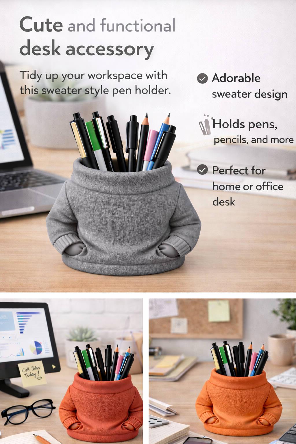 Hoodie-Shaped Pen Holder | Modern Desk Organizer with Unique Design
