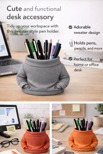 Hoodie-Shaped Pen Holder | Modern Desk Organizer with Unique Design