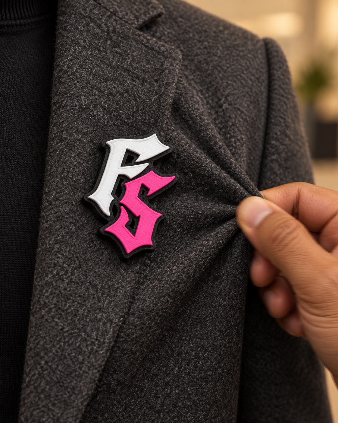 Printed badge vs raised 3D magnetic badge comparison