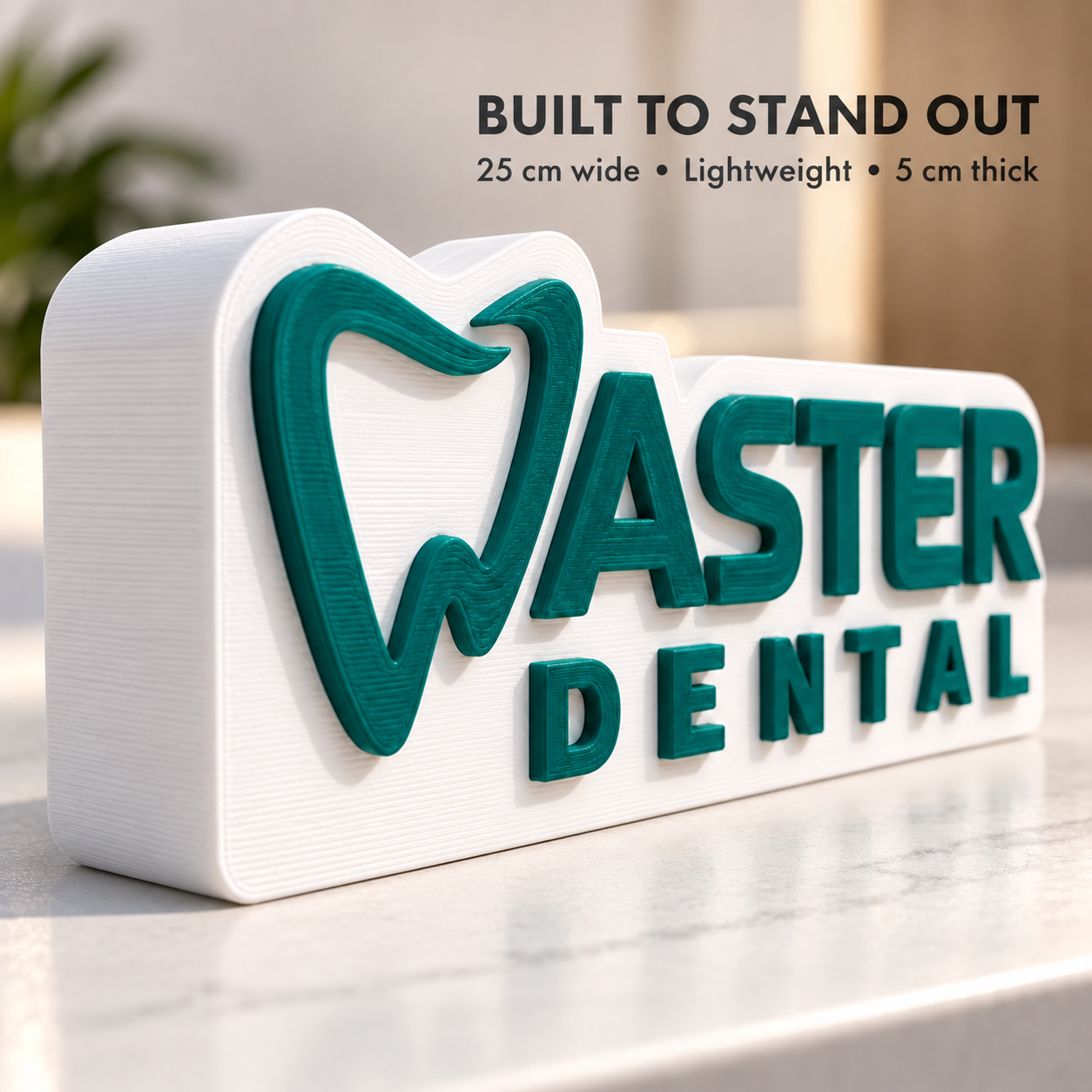 Custom Logo Table Sign – 3D Printed Desk & Counter Brand Sign