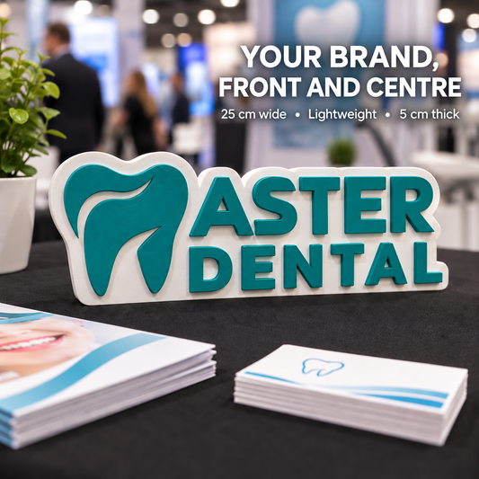 Custom Logo Table Sign – 3D Printed Desk & Counter Brand Sign