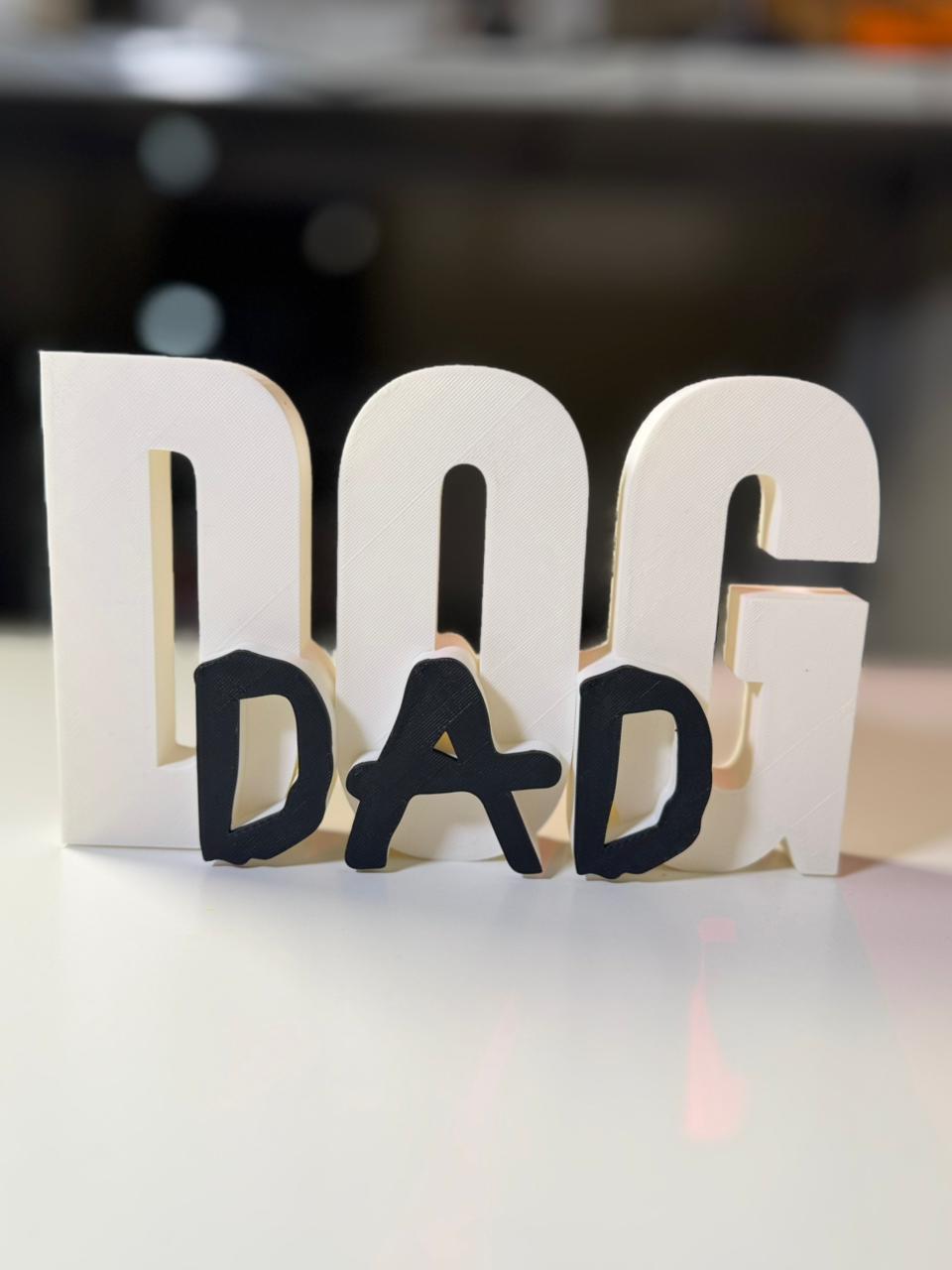 Dog Dad Table Sign | Decorative Desk & Shelf Decor for Dog Lovers