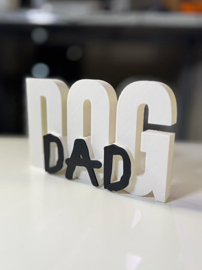 Dog Dad Table Sign | Decorative Desk & Shelf Decor for Dog Lovers