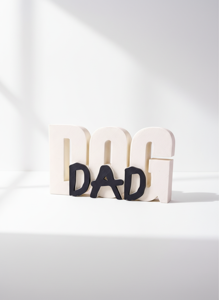 Dog Dad Table Sign | Decorative Desk & Shelf Decor for Dog Lovers