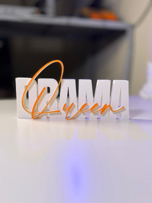 Drama Queen Table Sign | Decorative Desk and Shelf Decor