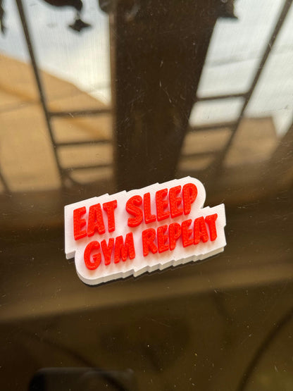 Eat Sleep Gym Repeat – Motivational Gym Themed Fridge Magnet