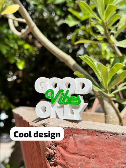"GOOD VIBES ONLY" Quote Fridge Magnet - MultiColor (3x2 Inch)