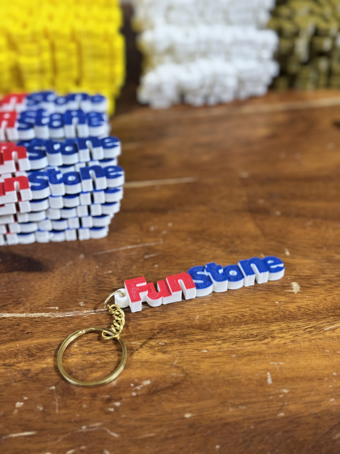 BULK Custom Brand Keychains -BLUE RED -  Premium Quality