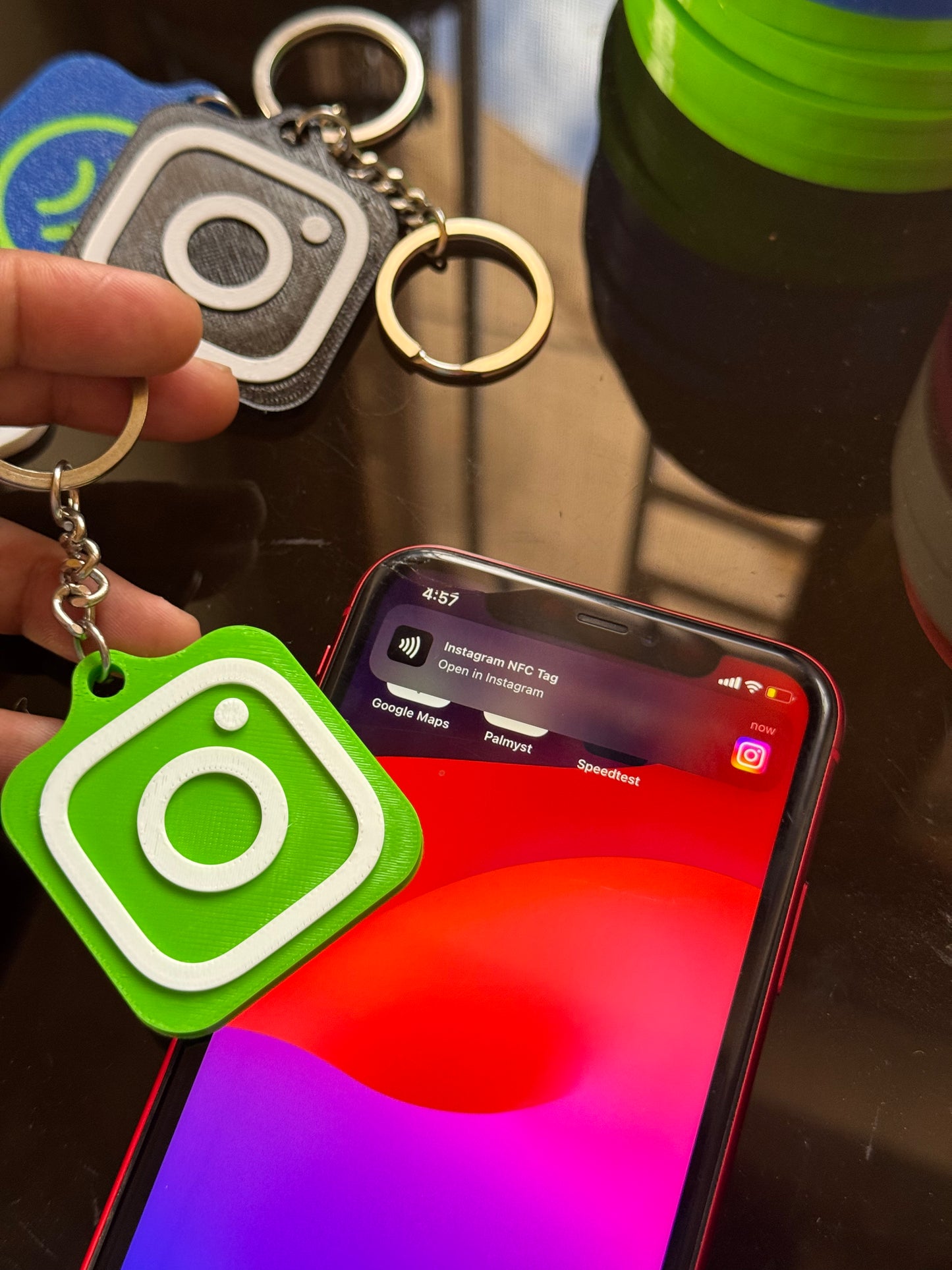 SMART NFC Instagram Keychain | Tap to Share Your Profile | 9 Colours