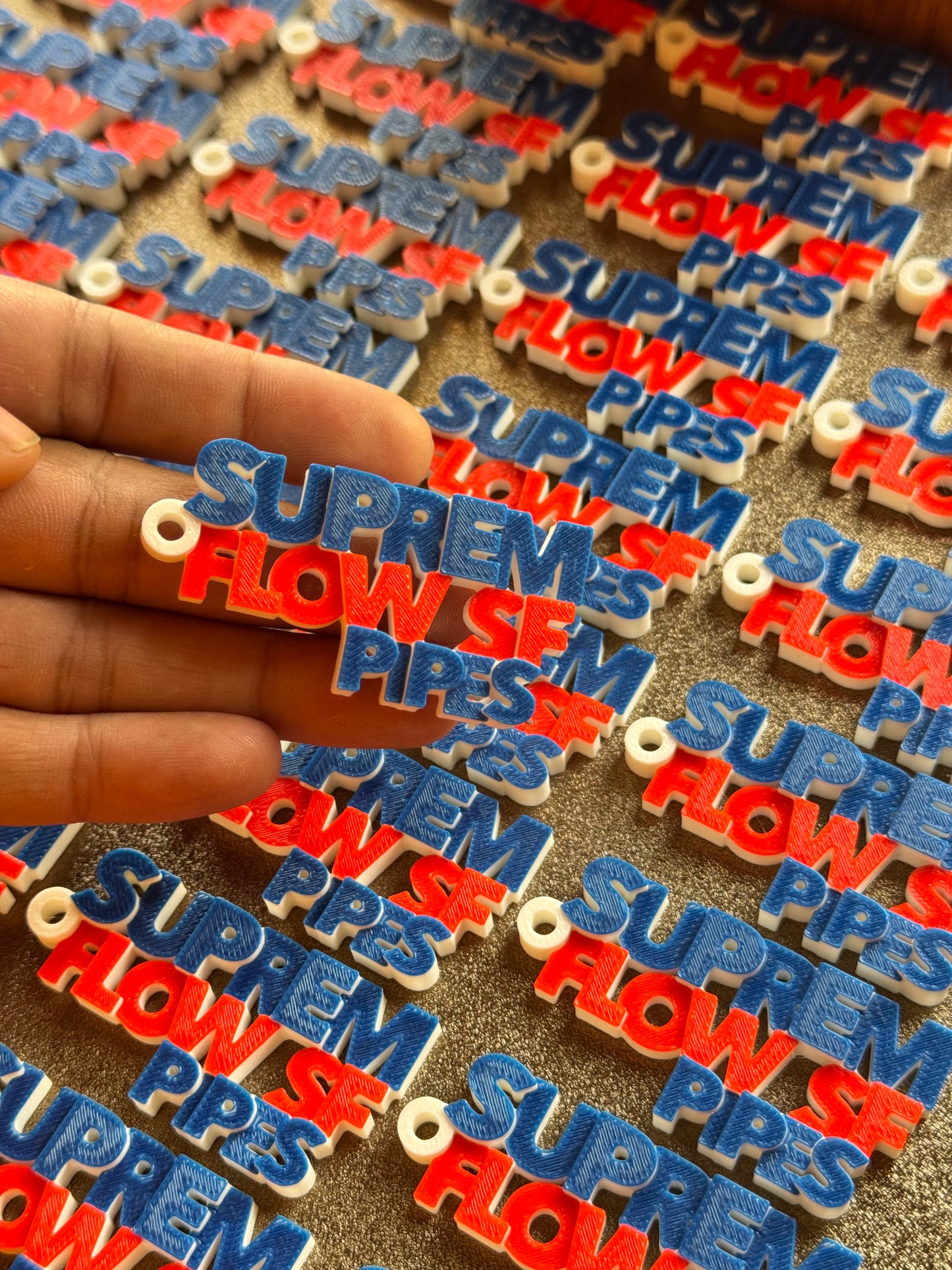 BULK Custom Brand Keychains -BLUE RED -  Premium Quality