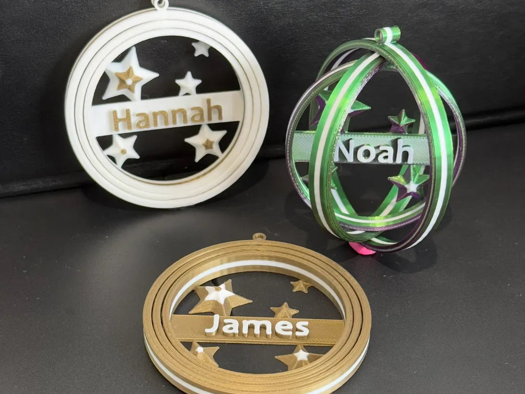 Custom Christmas Name Bauble – Personalized Holiday Decor RED and WHITE color