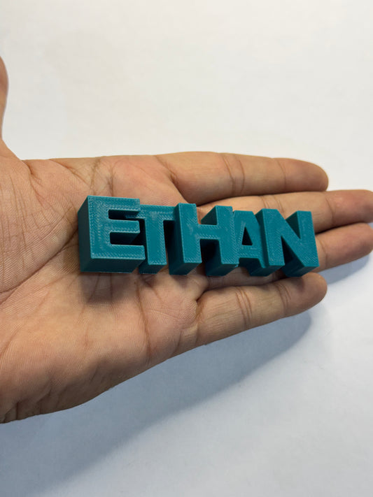 1 Custom Name Magnet METALLIC BLUE COLOR - Upto 10 cm length solid material