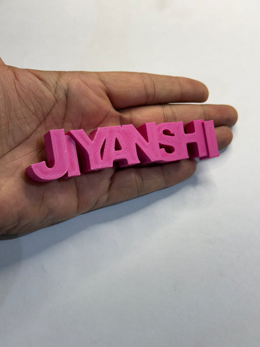 1 Custom Name Magnet PINK COLOR - Upto 10 cm length solid material
