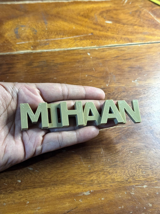 1 Custom Name Magnet WOOD COLOR - Upto 10 cm length solid material