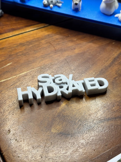 "Stay Hydrated" Reminder Series Fridge Magnet - Marble Color (3x2 Inch)