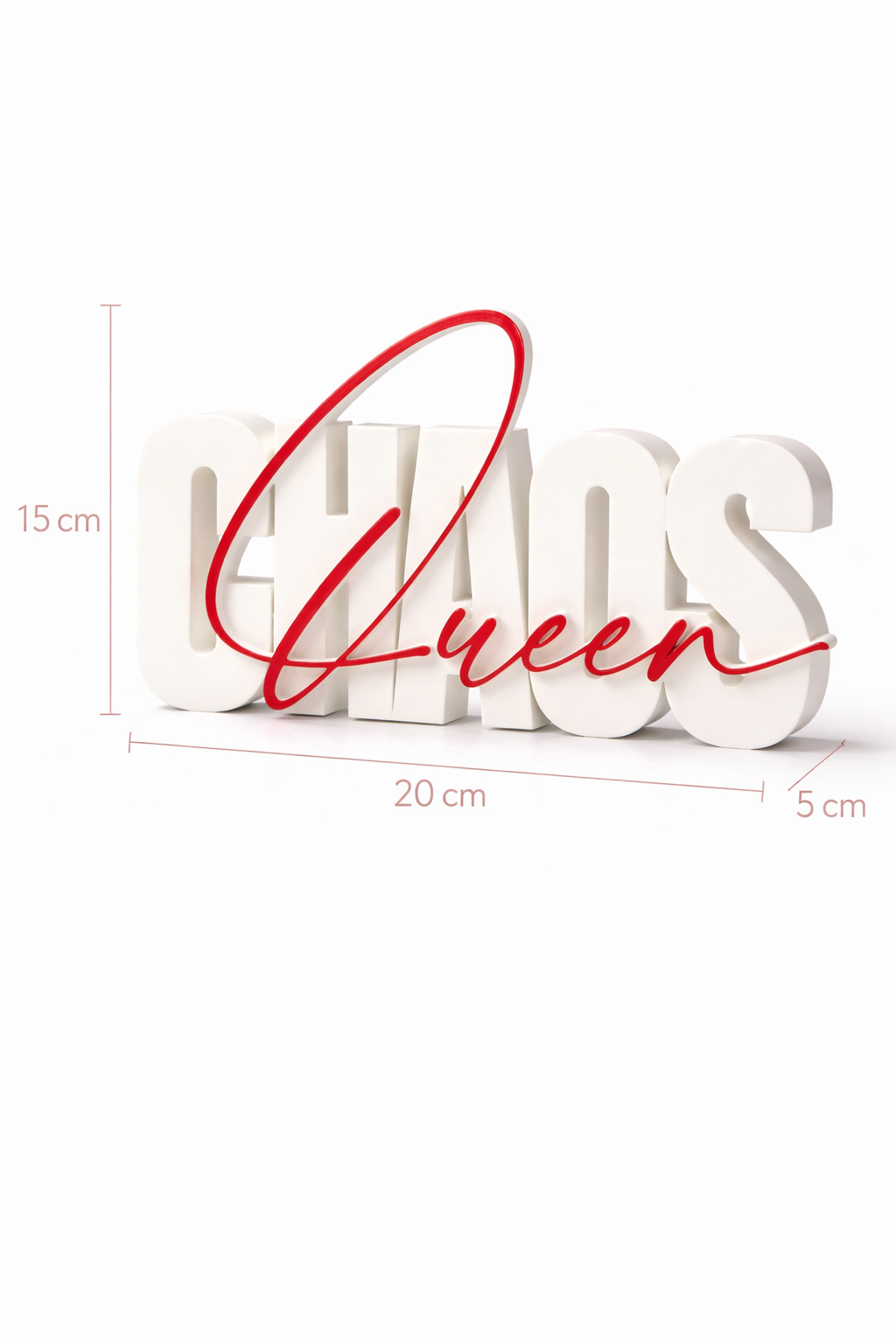Chaos Queen Table Sign | Decorative Desk & Shelf Decor