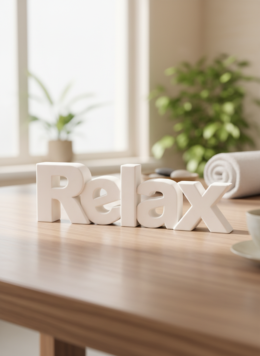 Relax Table Sign | Decorative Desk and Shelf Decor