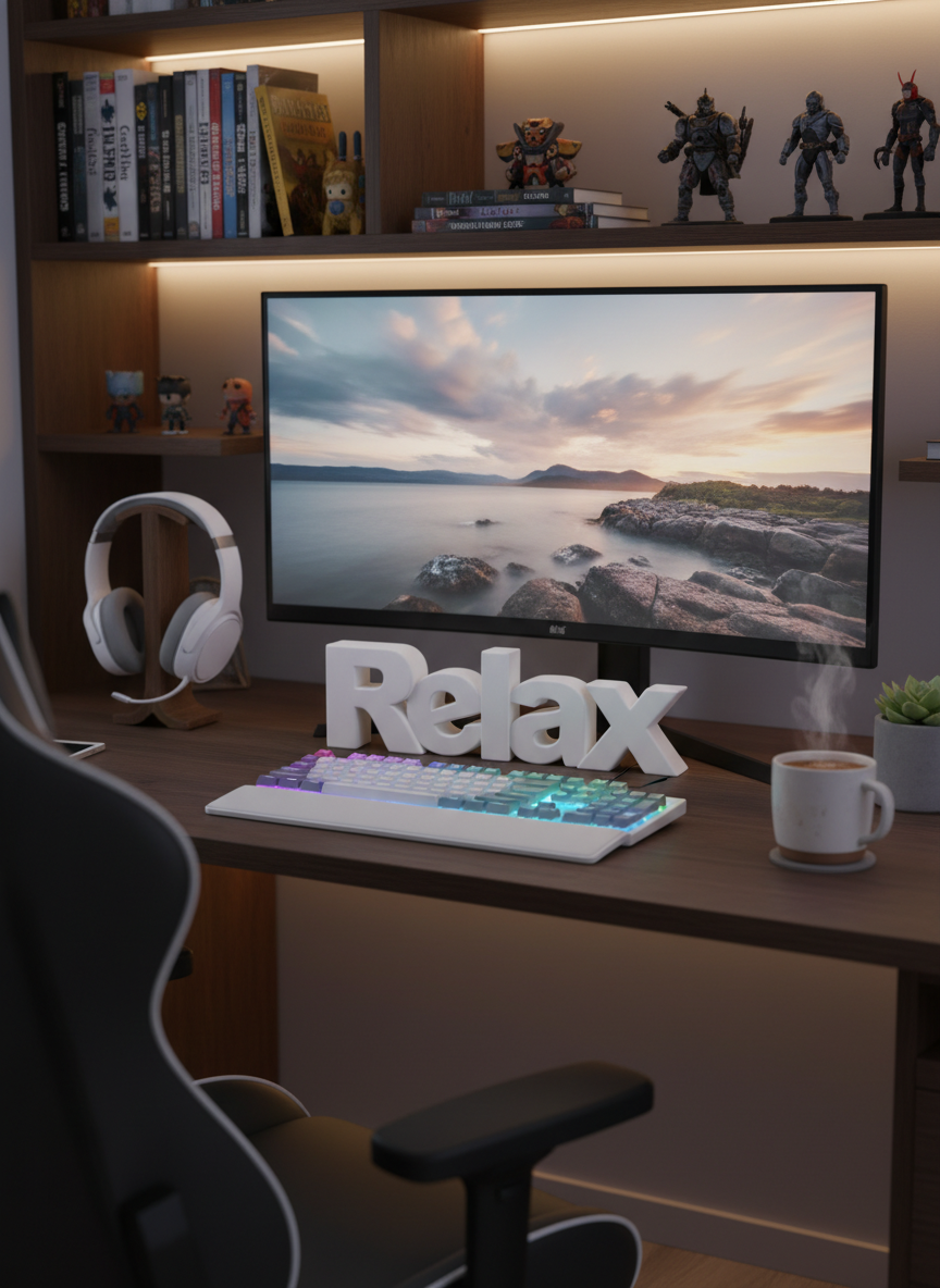 Relax Table Sign | Decorative Desk and Shelf Decor