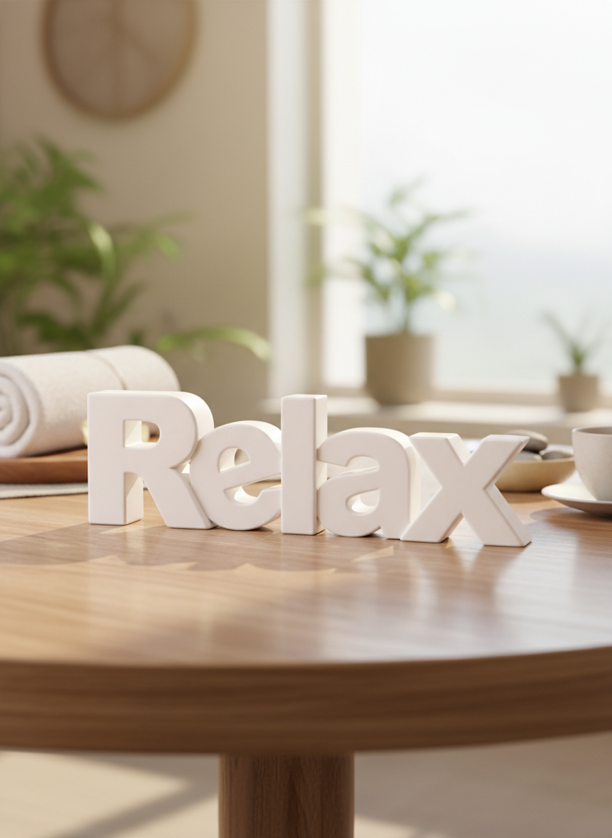 Relax Table Sign | Decorative Desk and Shelf Decor