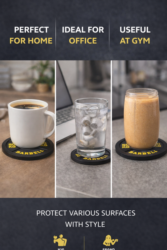 5-Plate Gym Coaster Set with Stand – Suspended Effect