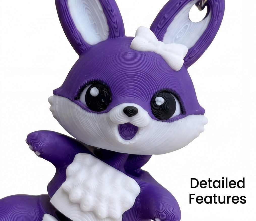 Cute Purple Bunny Bag Charm Keychain – Novelty Boy