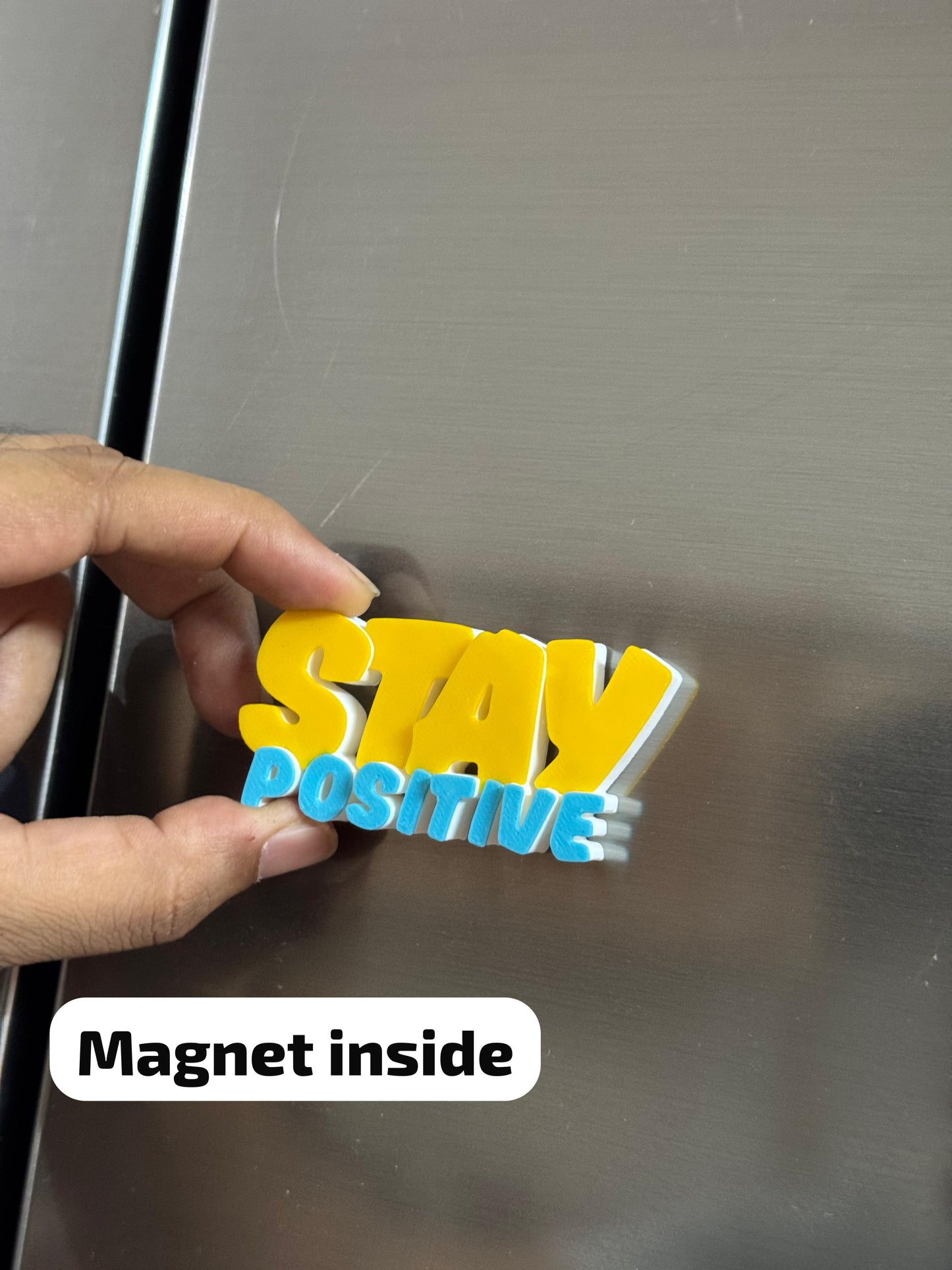 Stay Positive Fridge Magnet – Yellow & Blue