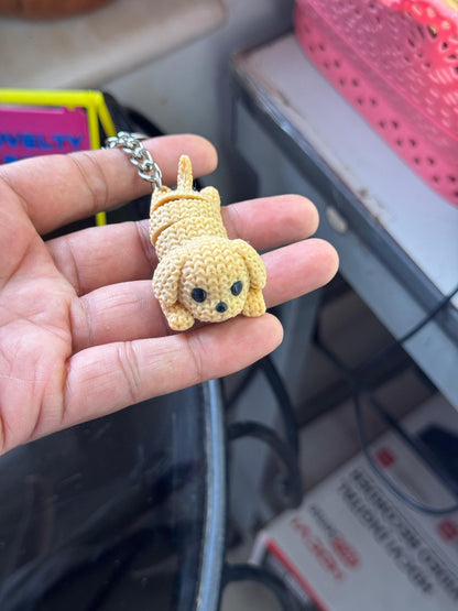 Flexi Fuzzy Skin Dog Keychain