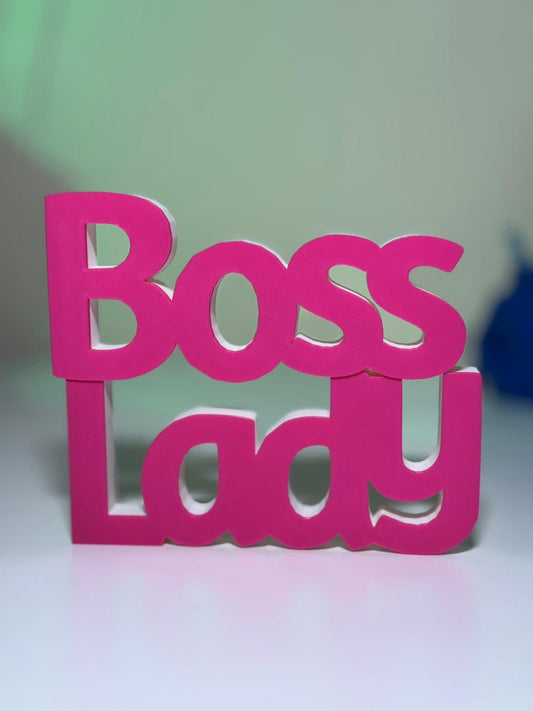 Boss Lady Desk Sign | Motivational Table Decor for Office & Home (8 × 8 Inch)