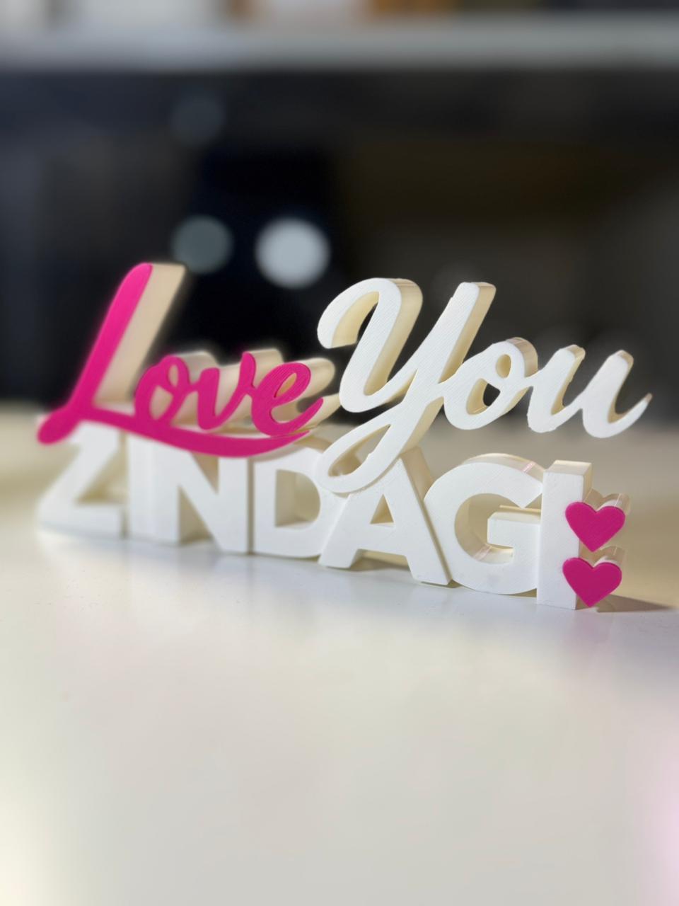 Love You Zindagi Table Sign – Novelty Boy