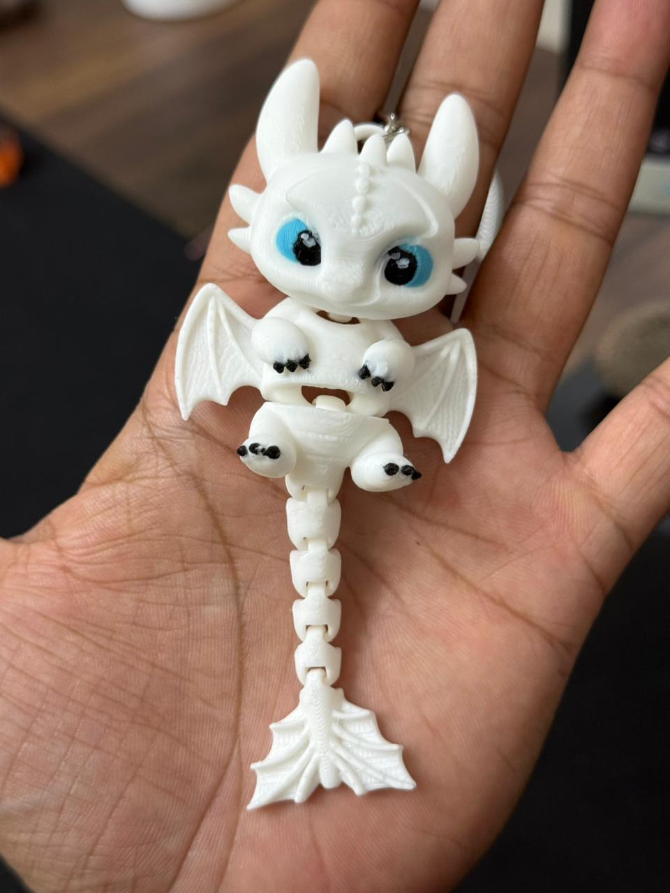 Cute White Dragon Bag Charm Keychain – Novelty Boy