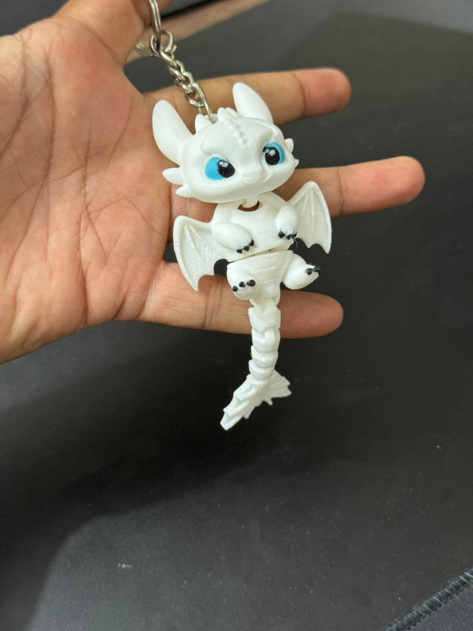Cute White Dragon Bag Charm Keychain – Novelty Boy