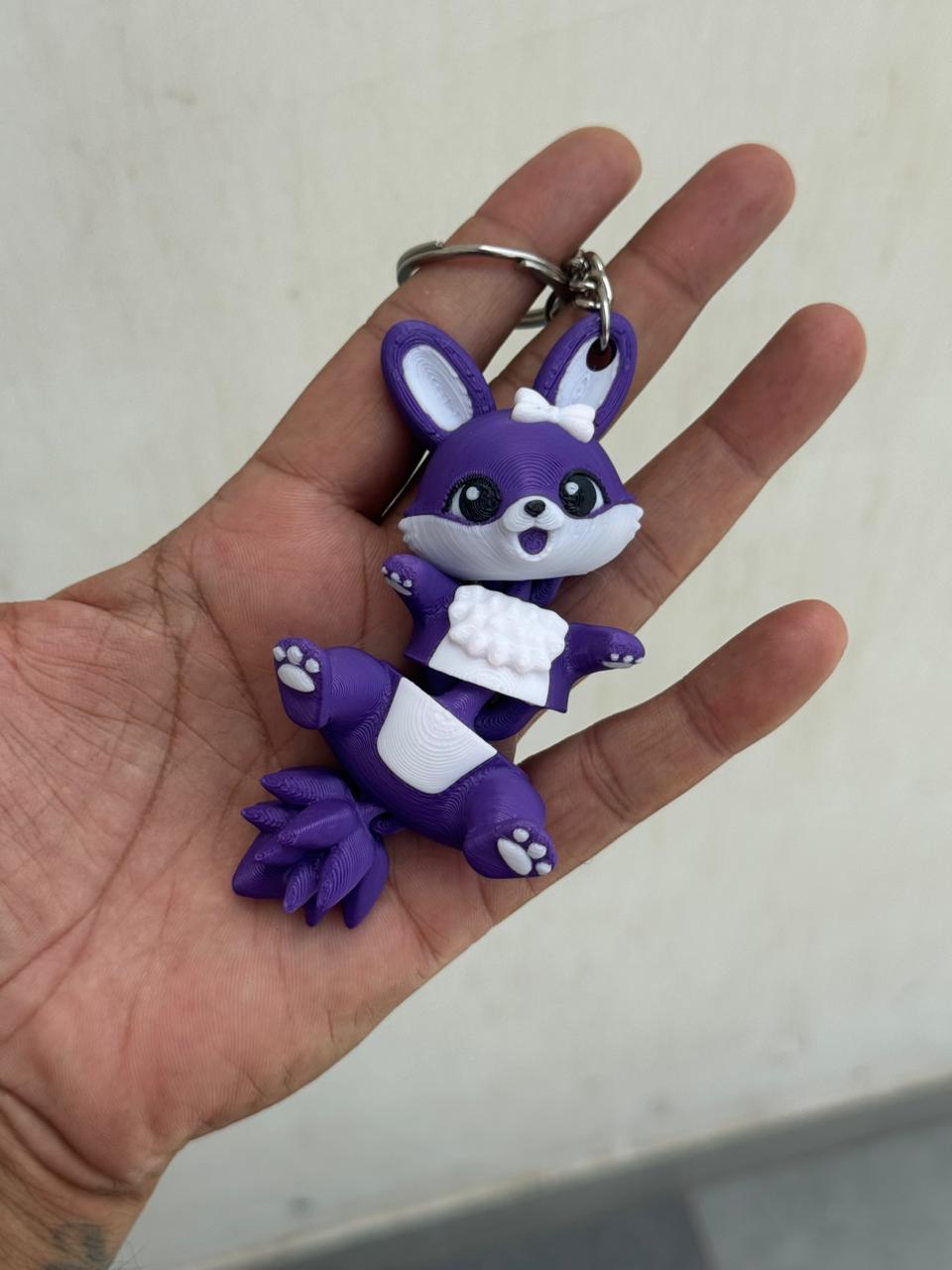 Cute Purple Bunny Bag Charm Keychain – Novelty Boy