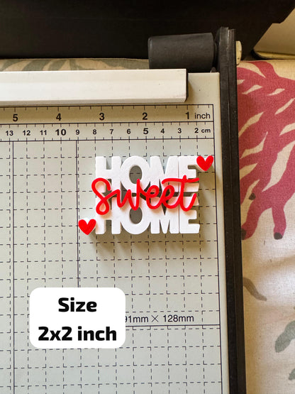 Home Sweet Home Fridge Magnet – Red / Pink / Yellow
