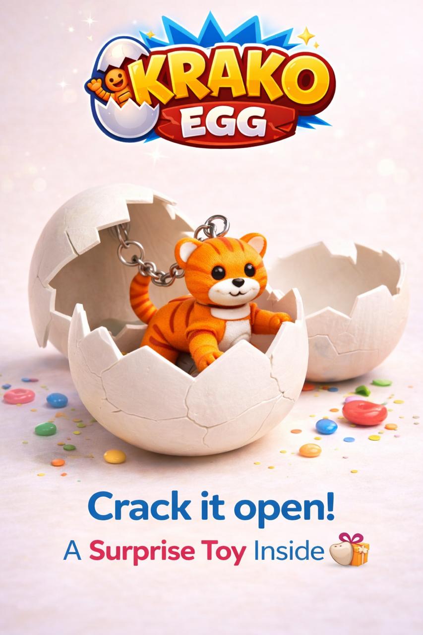 KRAKO Surprise Egg – Crackable Egg with Random Flexi Toy Inside