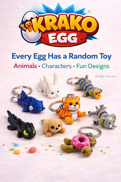 KRAKO Surprise Egg – Crackable Egg with Random Flexi Toy Inside