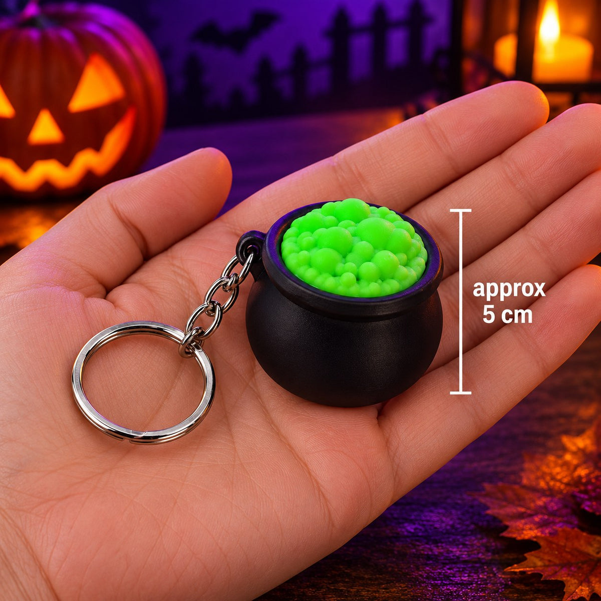 Witch Cauldron clicker keychain, 3D printed