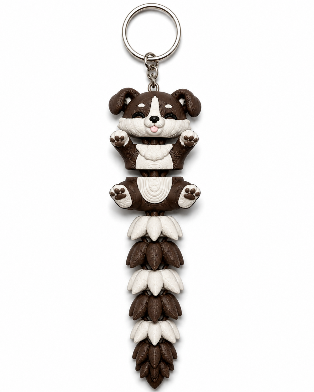 Keychain with a dog design on a white background
