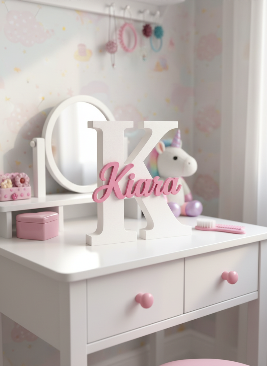 Personalized Name Letter Sign for Kids Room Decor | Custom Alphabet Name Stand | Nursery Decor Gift
