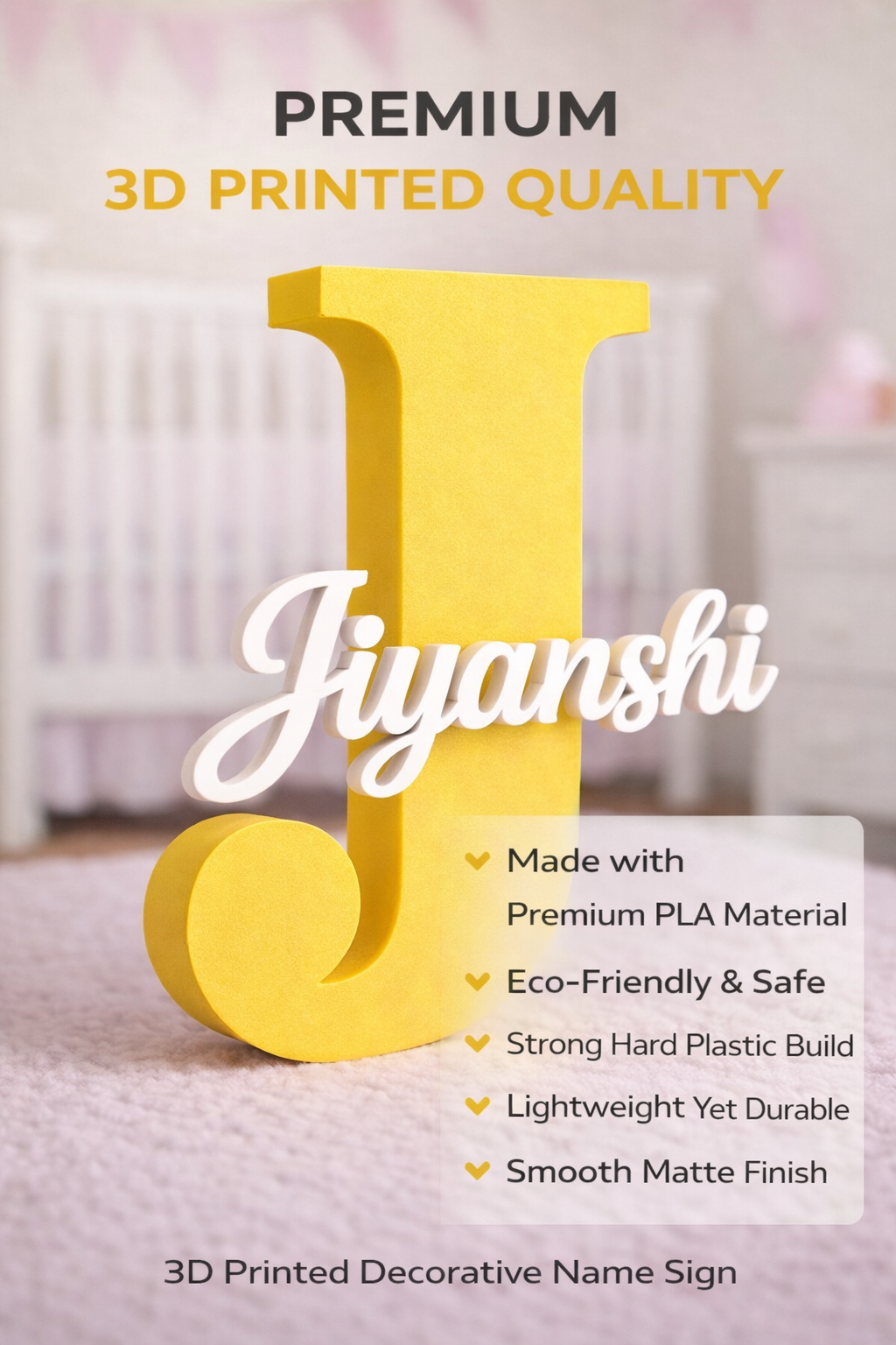 Personalized Name Letter Sign for Kids Room Decor | Custom Alphabet Name Stand | Nursery Decor Gift