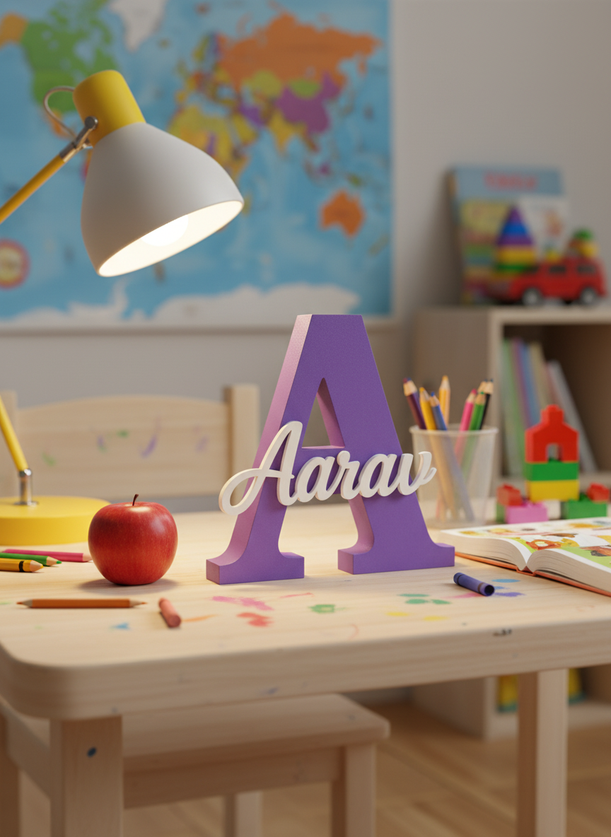 Personalized Name Letter Sign for Kids Room Decor | Custom Alphabet Name Stand | Nursery Decor Gift