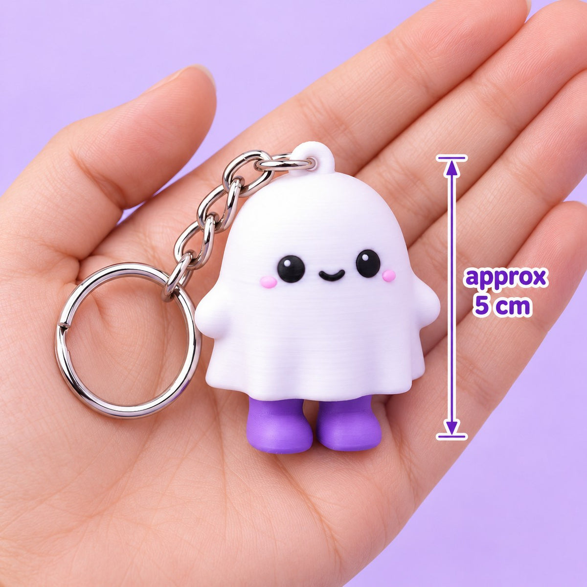 Cute Ghost clicker keychain, 3D printed